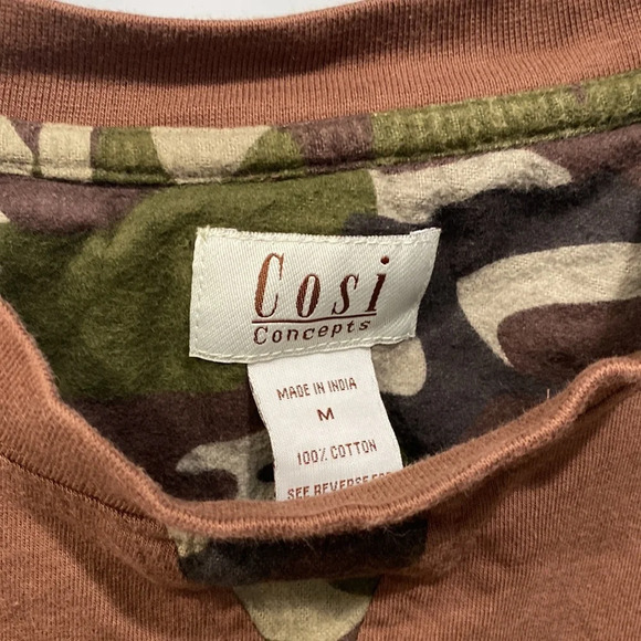 Men's Cosi Concepts Brown Camo Long Sleeve T Shirt Sz M - Picture 2 of 4